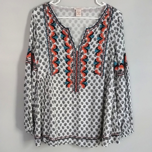 Sundance Adelle Embroidered Boho Top Small - Picture 1 of 10
